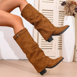 Breakj Pointed High-Heeled Trouser Boots 2025 Autumn Folds Coarse And Sleeve High-Heeled Fashion Boots