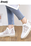 Out Women Boots Flats Slip-on Solid Ankle Short Boot Round Toe Shoes for Women Thick-soled British Style Boots Women