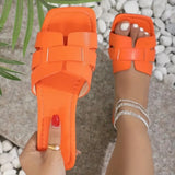 43 Flat-Bottomed Cool Slippers 2025 New Casual Wear Simple Fashion Round-Headed Beach