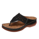 Breakj 2023 New Cool Drag Thick Bottom Flip-Flops And Slippers Women Wear Hollow Beach Water Drill Cool