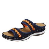 Breakj Summer Fashion Wear New Low-Slope Heel Flying Slippers Large-Size Casual Lightweight Breathable Women's