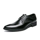 Classic Italian Leather Men's Brogue Point-toe Shoes Fashion 2021 New Casual Men Formal Shoes Comfortable Flat