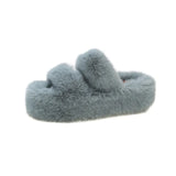 Breakj Tide Slew Soft 7Cm External Wear Hairy Slippers Women Flat-Bottom One-Word Drag Autumn New