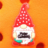 Luminous Christmas Croc Charms Cute Cartoon Santa Fluorescent PVC Shoe Accessorie Decorations fit Croc Jibz Kids Party