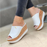 Breakj New Slope And Fish Mouth Slippers Women Thick Letter And Waterproof Table 43 Large Size Cold Slippers