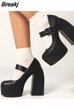 Dropship 2023 Spring Summer Platform Woman Mary Janes Shoes Pumps Elegant Office Lady Woman Shoes Pumps Big Size