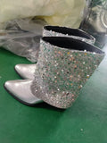Breakj Size Autumn 2023 New Women's Middle Tube Pure Color Pointed Adult Martin Boots Thick Heel