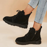 Thiken Plush Winter Boots Women 2023 Lace Up Anti-Slip Platform Snow Boots Woman Thick Sole Cotton Padded Shoes Size