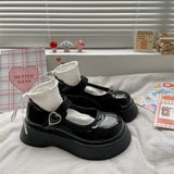 New Lolita Shoes 2022 Platform Shoes White Black Mary Jane Shoes High Heel Women JK Uniform Leather Shoes college girls