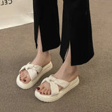 Breakj Bottom Slippers Women 2025 Summer New Fashion Cross-Word Casual Beach Cool