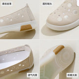 Breakj Summer New Korean Ins Breathable Small White Shoes Women's Hollow Out Casual Board Shoes Flat Joker Cake Shoes XQ