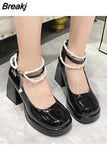 High Heeled Women Pumps 2023 New Fashion Niche Design Sense Mary Jean Shoes French Style Buckle Strap Pumps Spring