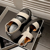 Size 34-40 Women Sandals Real Leather Retro Low Heel Summer Shoes For Women 2023 Fashion Platform Sandals Casual