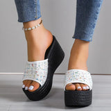 Women's High-heeled Slippers 2023 Summer New Sexy Luxury Sweet Bow Platform Shoes Ladies Fashion Wedges Sandals Zapatos De