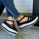 Bow Spring Summer Shoes Women Hemp High Heel Platform Outdoor Leisure Buckle Slippers Beach Sandals Ladies Sexy T-Strap