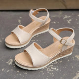 Breakj Ladies Sandals 2025 Summer New Large-Size Pine Cake Thick Bottom Slope With Fish Mouth Buckle