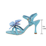Breakj Decoration After The Ankle With A Buckle With Round Head Fine High Heel Sandals Large Size Fashion Sandals