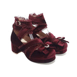 Platform Lolita Shoes Women 2022 Loli High Heel Woman Pumps Cross Bandage Girls Kawaii Cosplay Girl Mary Jane Shoe JK