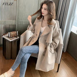 Women Windbreaker Spring Autumn Classic Trench Coat Casual Thin Female Overcoat Long Coat Female Slim Outwear