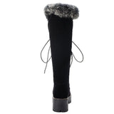 dropship 2023 large size 43 winter warm fur Shoes woman outdoor snow boots Women shoelaces knee high Boots female
