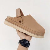 Breakj New Round Head Thick Bottom Plus Velvet Low-Top Cotton Shoes Women After Mixing With Bun Head After The Empty Cotton Tow