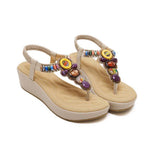 platform sandals National Style Women Sandals Bohemia Flats Beaded Size Foreign Trade Shoes Summer Shoes Women