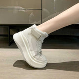 Breakj Winter New Style High Help Small White Shoes Female Fashion Joker Tide Hot Style Not Stuffy Foot Breathable And Light Heighten