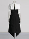 French Temperament Sling Long Dress 2025 Summer New Bumpy Color Splicing Long High-Sense Dress Dress