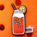 Lemon Juice Champagne Game Pan PVC Buckle Shoe Accessories Decorations Jibz for Croc Charms Shoes fit Bracelet Kids