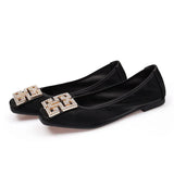 Spring Ballet Flats Shoes Women Soft PU Leather Crystal Slip On Boat Shoes Fashion Square Toe Rhinestone Ballerinas