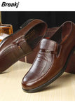 Brand Men Leather Formal Business Shoes Male Office Work Flat Shoes Oxford Breathable Party Wedding Anniversary
