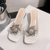 Breakj And Cool Drag 2025 Summer New Large-Size Cool Slippers Women's Water Drill Transparent Korean Version Of Fashion Slope And Cold