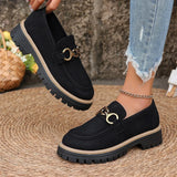 Wind Small Leather Shoes Women Spring And Autumn 2025 New Fashion Match Retro Color Casual Thick Heel Single