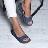 Fish Mouth Women's Sandals Loose With Wear-Resistant Low-Heeled Women's Shoes Large Flat