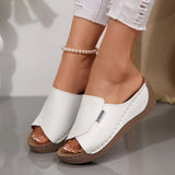 Breakj Thick-Bottomed Casual Slippers Women 2025 New Word Drag Simple Fashion Fish Mouth Slope And Lady Cold