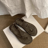 Coffee French Fine-Dip Evening Sandals Fairy Shoes Wear 2025 Summer New Holiday Flat Roman
