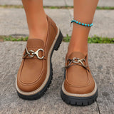 Wind Small Leather Shoes Women Spring And Autumn 2025 New Fashion Match Retro Color Casual Thick Heel Single