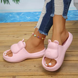 New Cartoon Platform Slippers Woman Eva Thick Bottom Home Slides for Women Soft Sole Anti-Slip Beach Flip Flop Couple