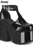 Design Cool Block Great Quality Big Size 43 Gothic Style Platform Woman Boots Fashion Casual Cosy Woman Shoes Ankle