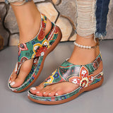 Breakj Word Sandals Women 2025 New National Style Embroidery Flowers After Stumbling Slopes And Sandals