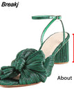 VIP 2023 Summer Woman Sandals Round Heels Super High Heel With Butterfly-knot Sweet Lady Office Shoes Plus Size