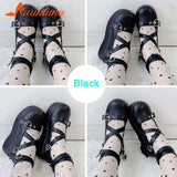 Great Quality Lolita Cosplay Black Pink Wedges Pumps Platform Heart Women Mary Janes Buckle Strap Gothic Shoes