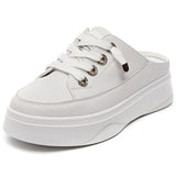 Summer Women Shoes flat sneakers women casual shoes low upper lace up platform woman white