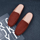 Breakj And Autumn Flat Bottom Slippers Women's Muller Shoes Half-Dragging Lazy People Wearing Heel Single Shoes Size