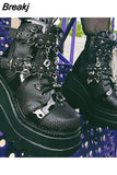 Wedges Women Ankle Boots 2023 Autumn Winter Gothic Street Comfy Fashion Cool Woman Shoes Motorcycle Boots Big Size