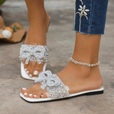 Breakj Women Wear Summer New Net Red Explosive Water Drill Bows Coarse And One Word Drag Fairy Wind Low And Cool