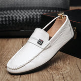 Leather Men Shoes Casual Breathable Loafers Men PU Leather Moccasins Comfortable Flat Men Shoes Outdoor Walking