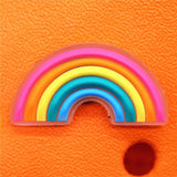 1pcs Mariguana PVC Shoe Charms Rainbow Star Moon Flower Shoe Accessories Decorations fit Croc Bracelet Kids