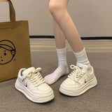 Breakj Small White Shoes Women 2025 Autumn New Students Thick Soles To Increase Sports Shoes Korean Version Of Casual
