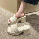 Breakj Cake Thick Bottom Cool Slippers Women Wear 2025 Summer New Fashion Niche Women's Shoes Design Feel Beach One-Word
